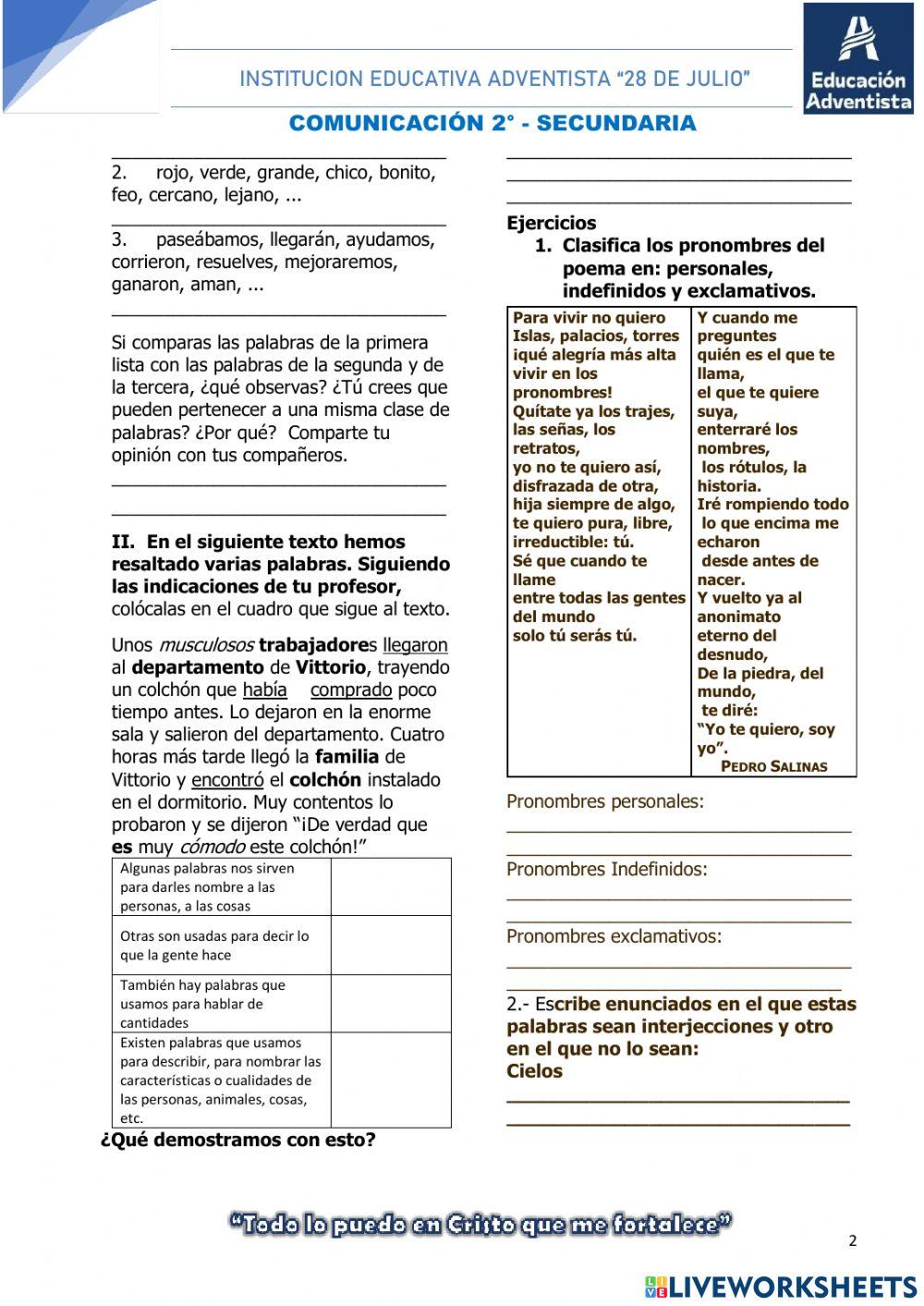 Las categorias gramaticales