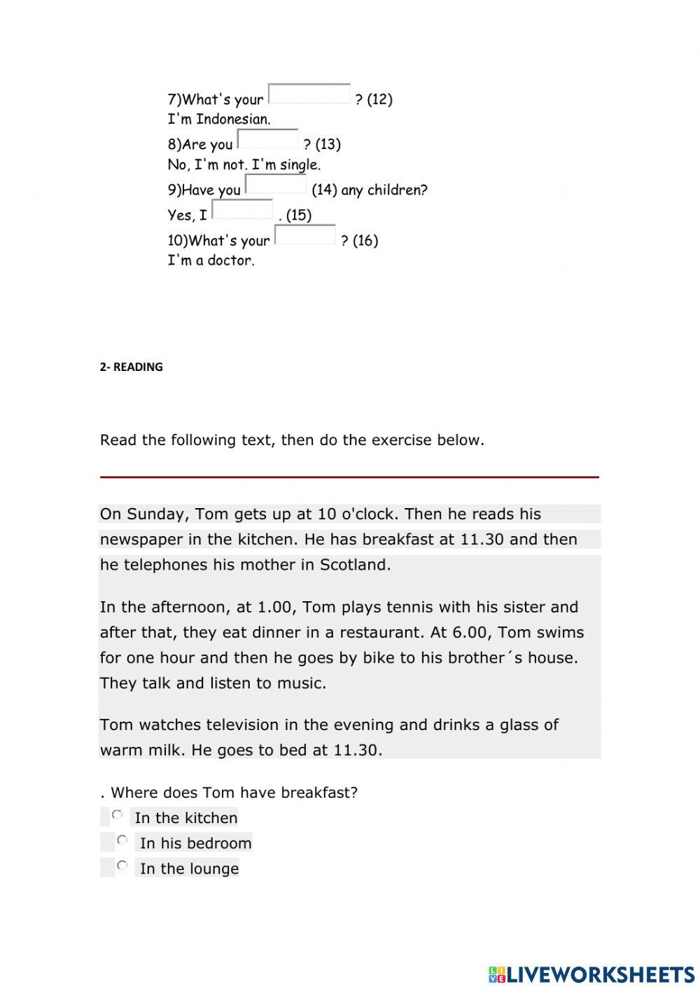 ADULT I First term exam