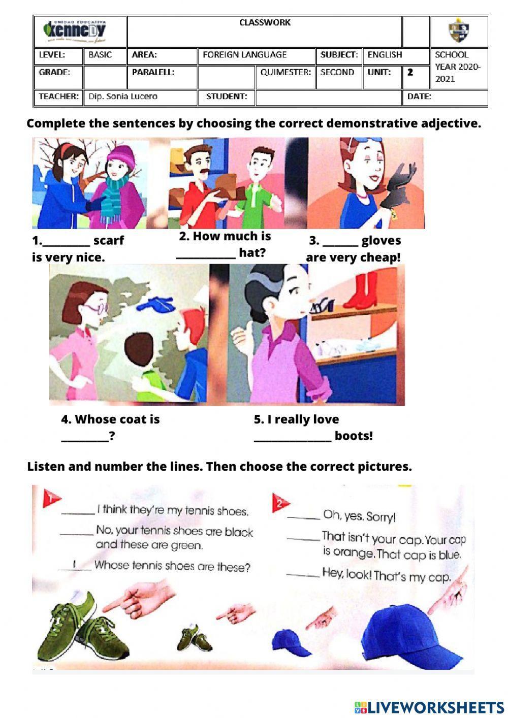 Listening and d… | Free Interactive Worksheets | 1083692