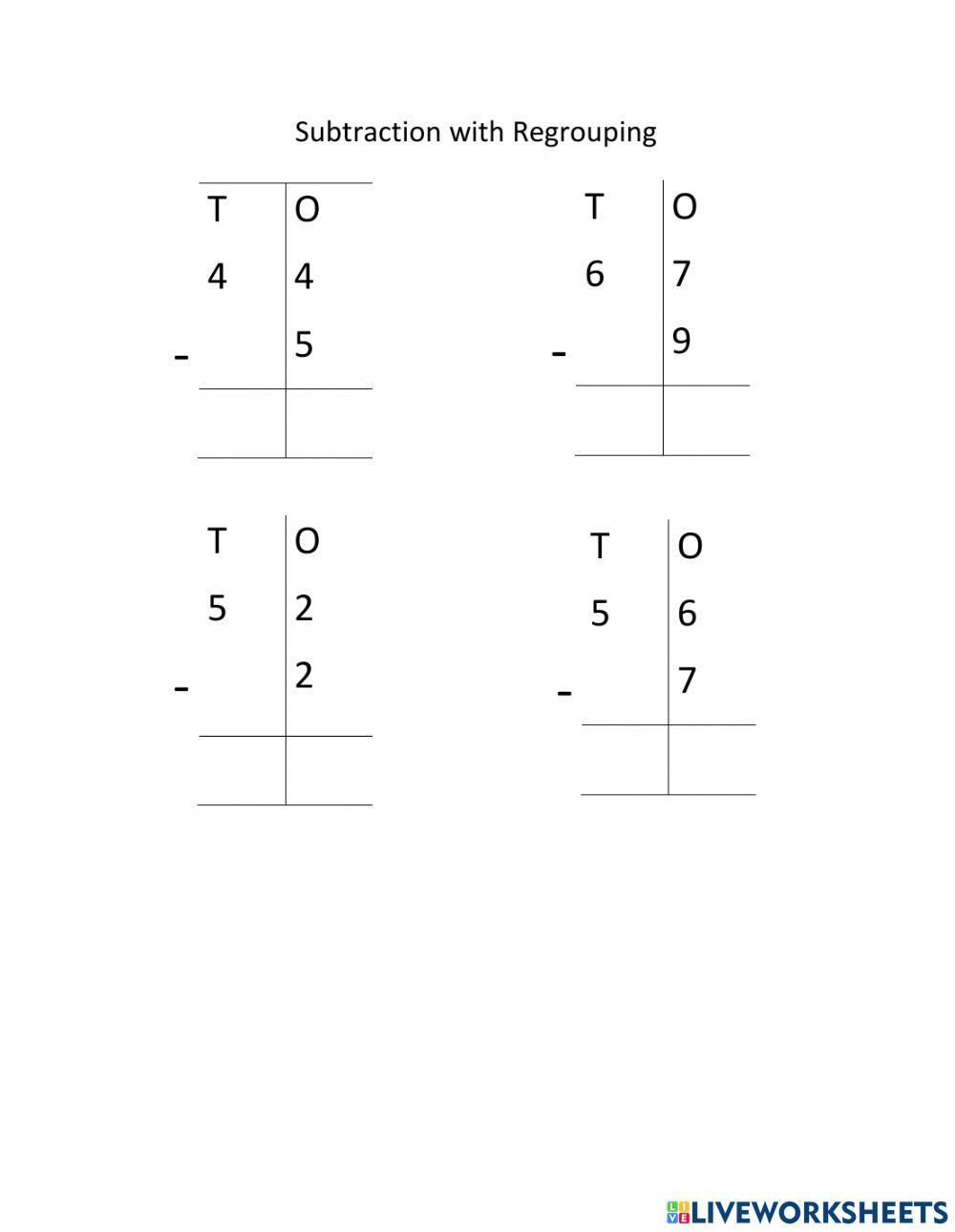 Subtraction with Regrouping 1083763 Shay Bhikarrie