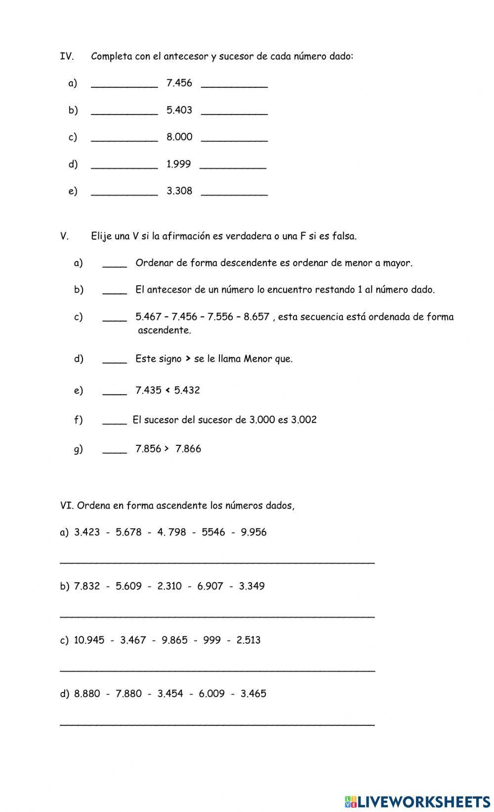 Números hasta el 10.000