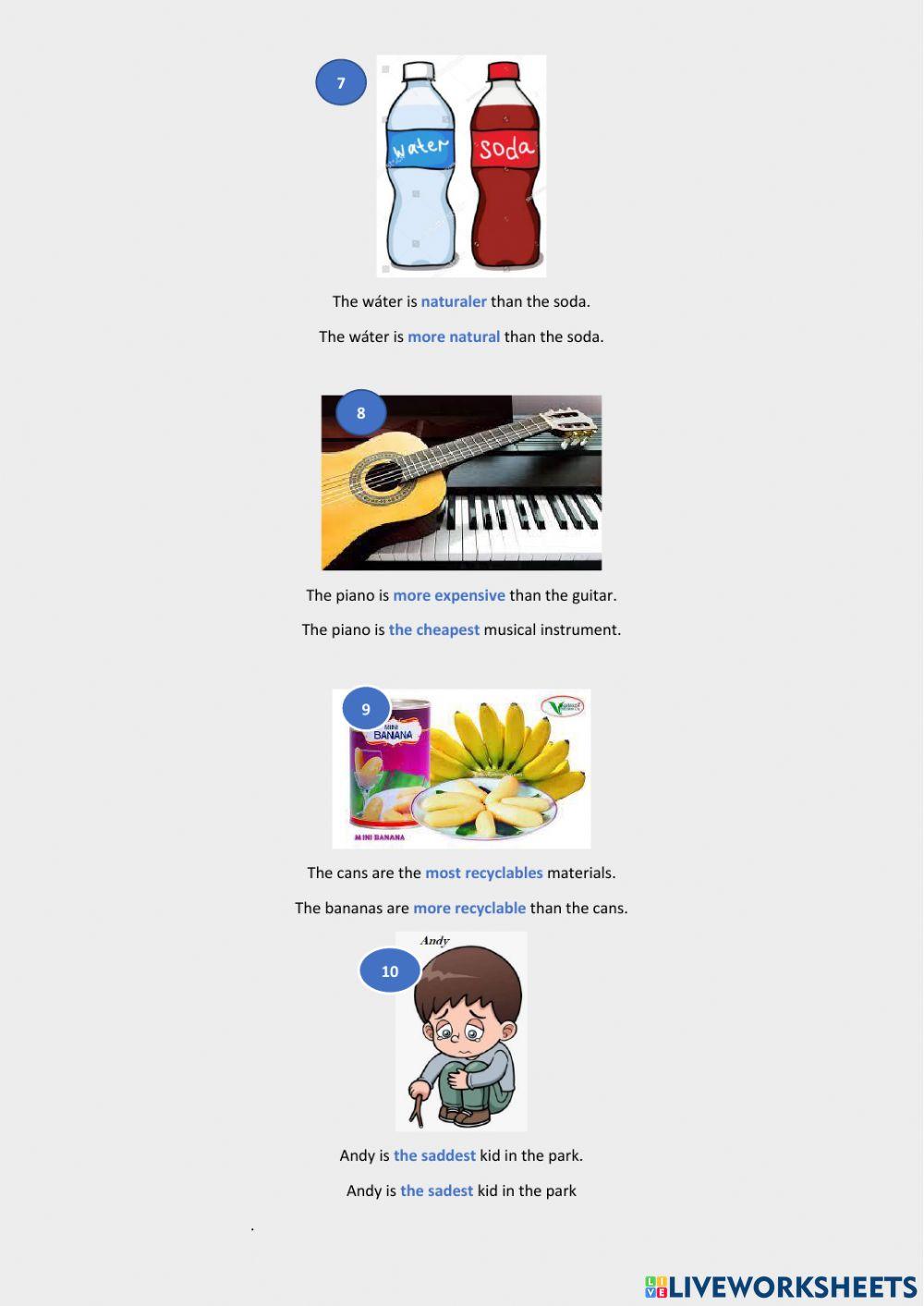 Comparative and superlative