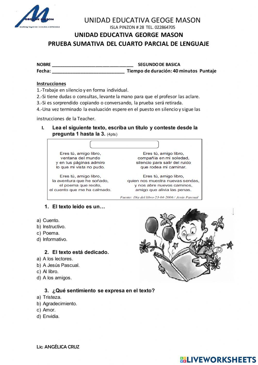 Prueba del cuarto parcial