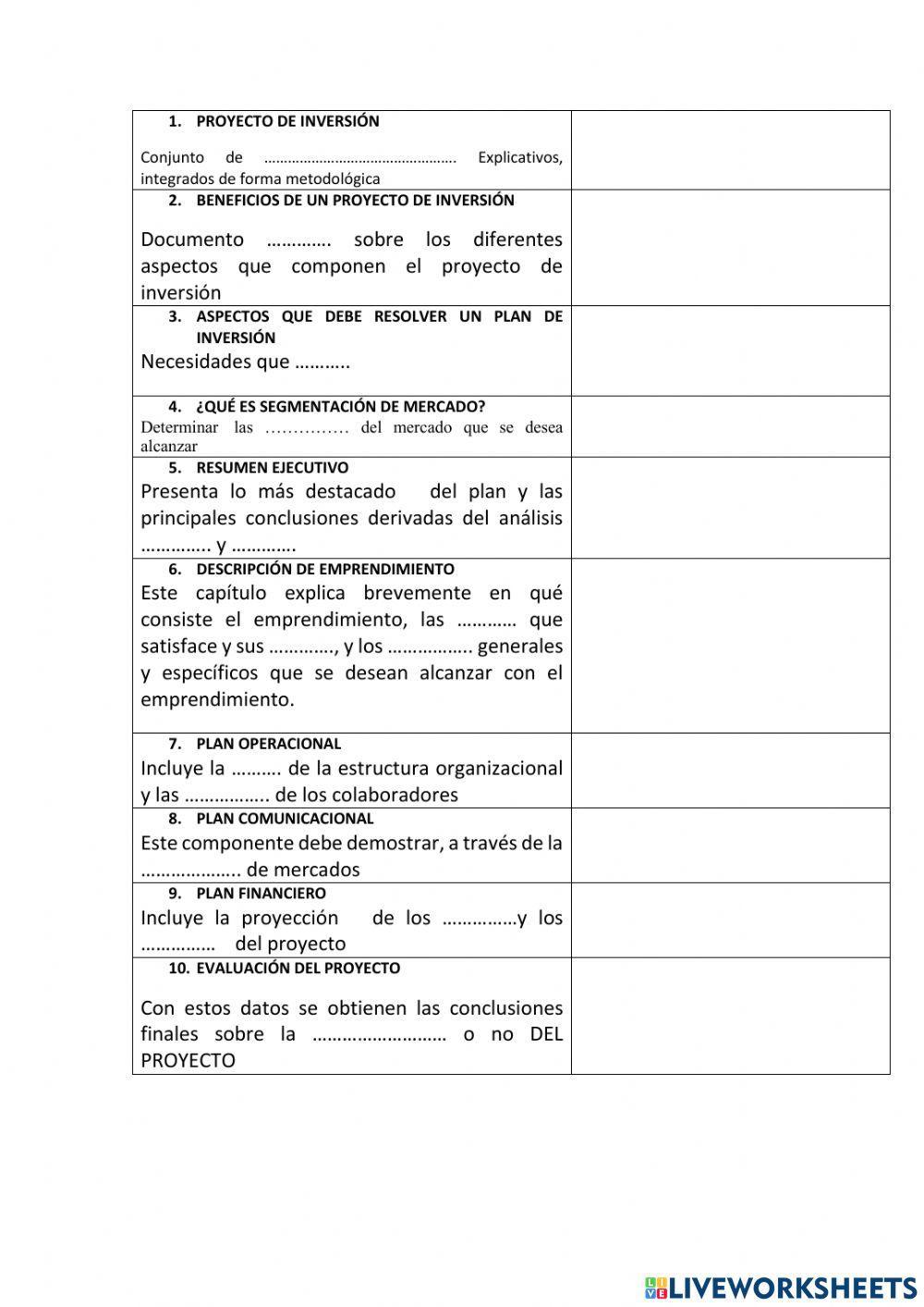 Conceptos básicos de un proyecto de inversión Conceptos básicos de un proyecto de inversión