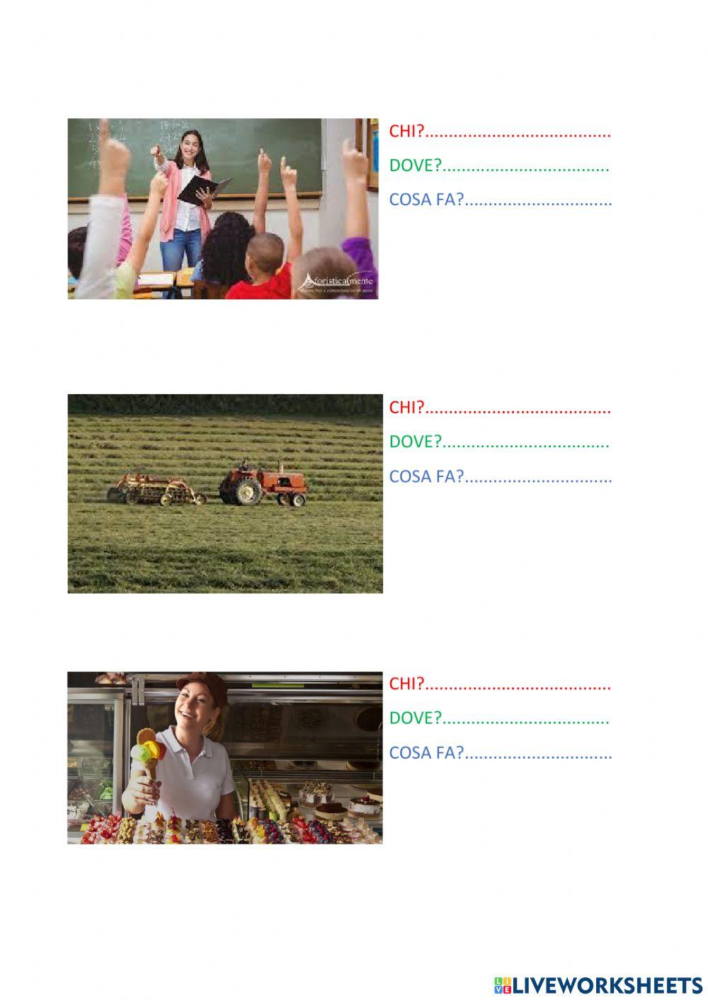 Esercizio chi, dove, cosa