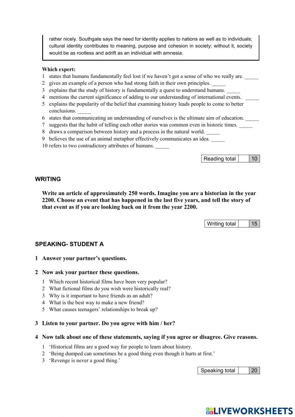 EF advanced  test unit 3