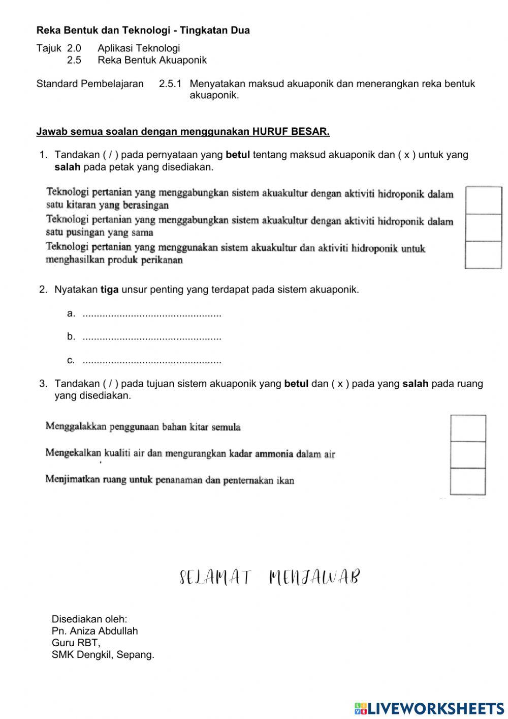 Reka Bentuk Akuaponik