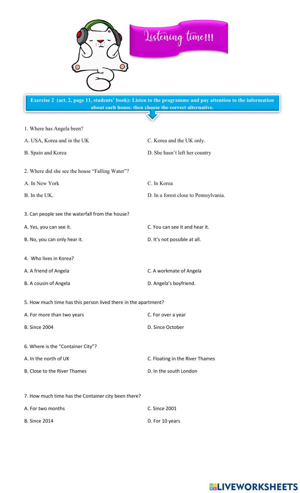 Listening worksheet -Dream Homes-