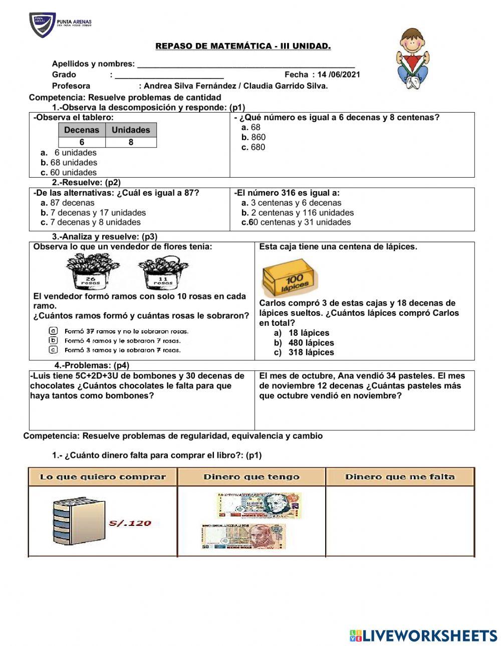 Repaso de Matemática.