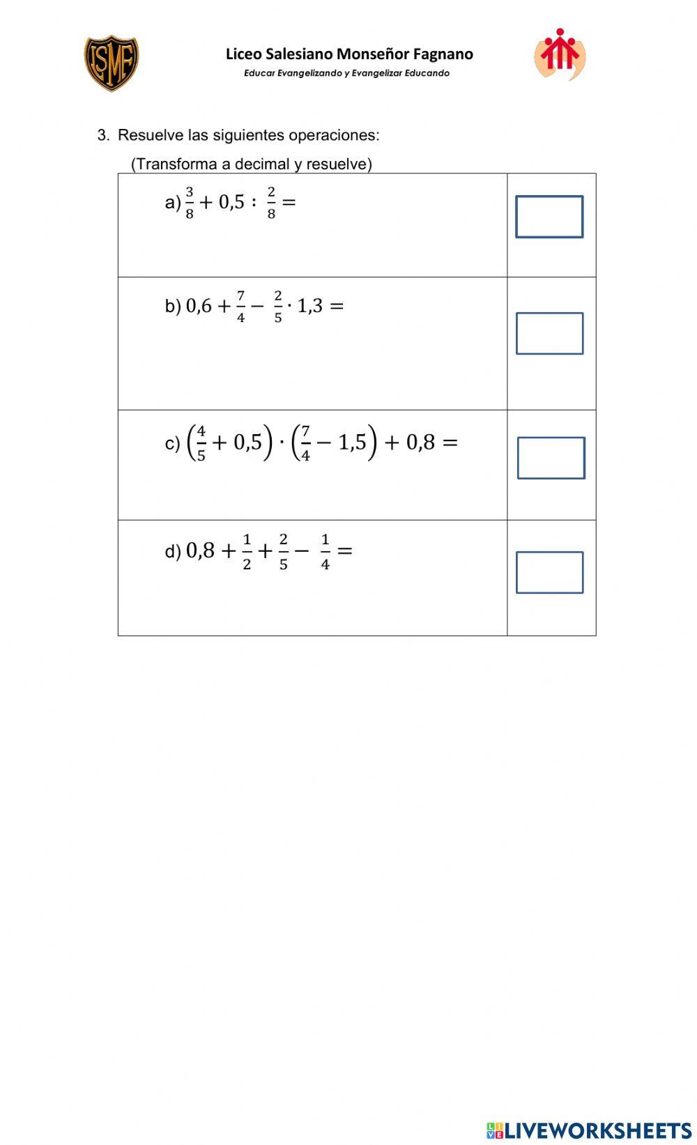 Operatoria de racionales