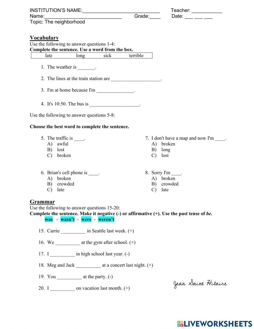 Iwas not late to school