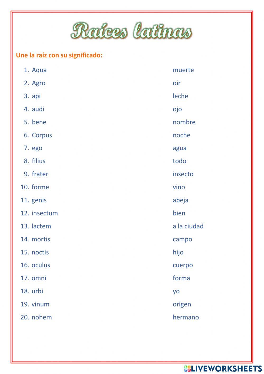 Raíces latinas