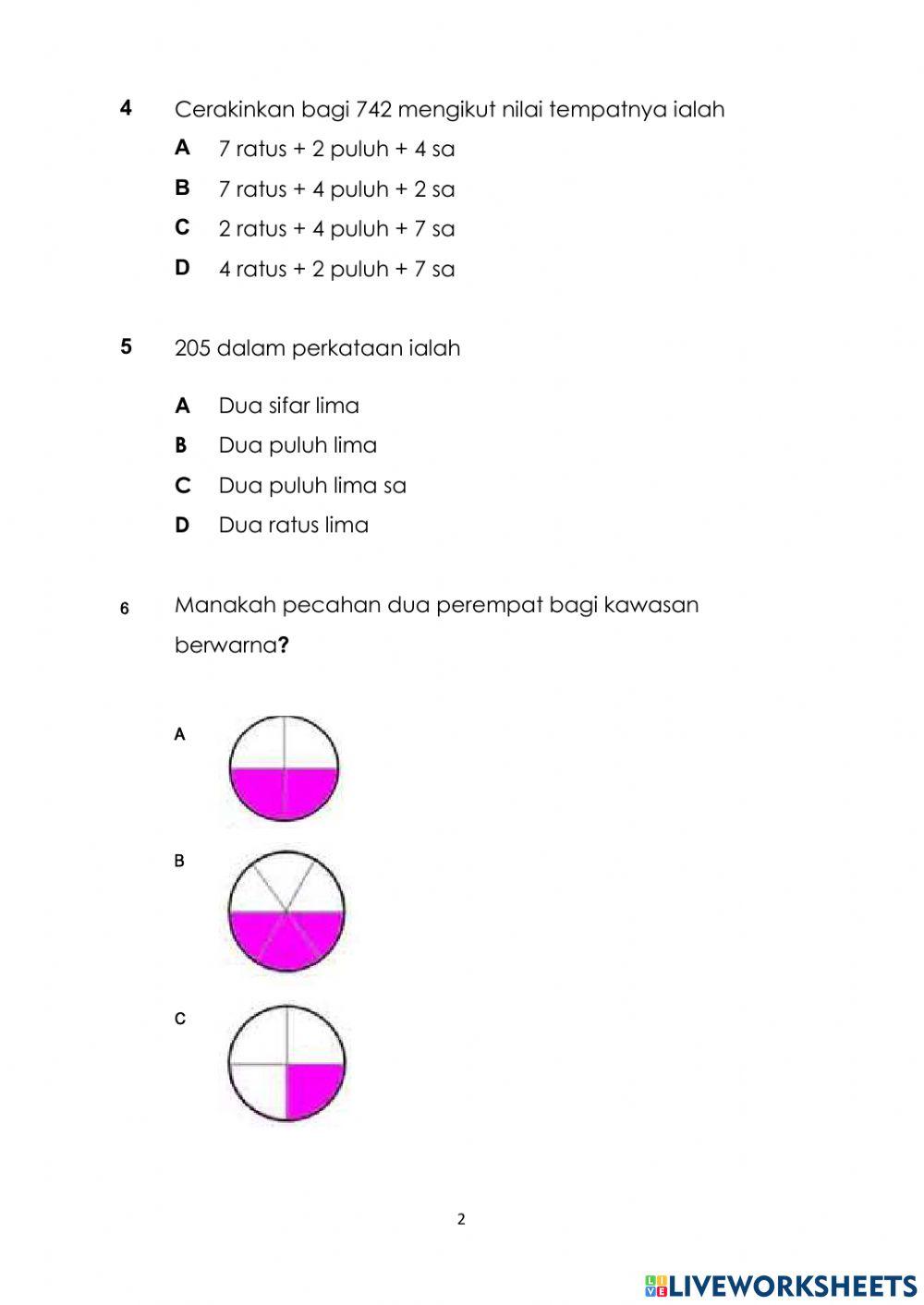 Latihan PBD Pertengahan Tahun (Tahun 2)