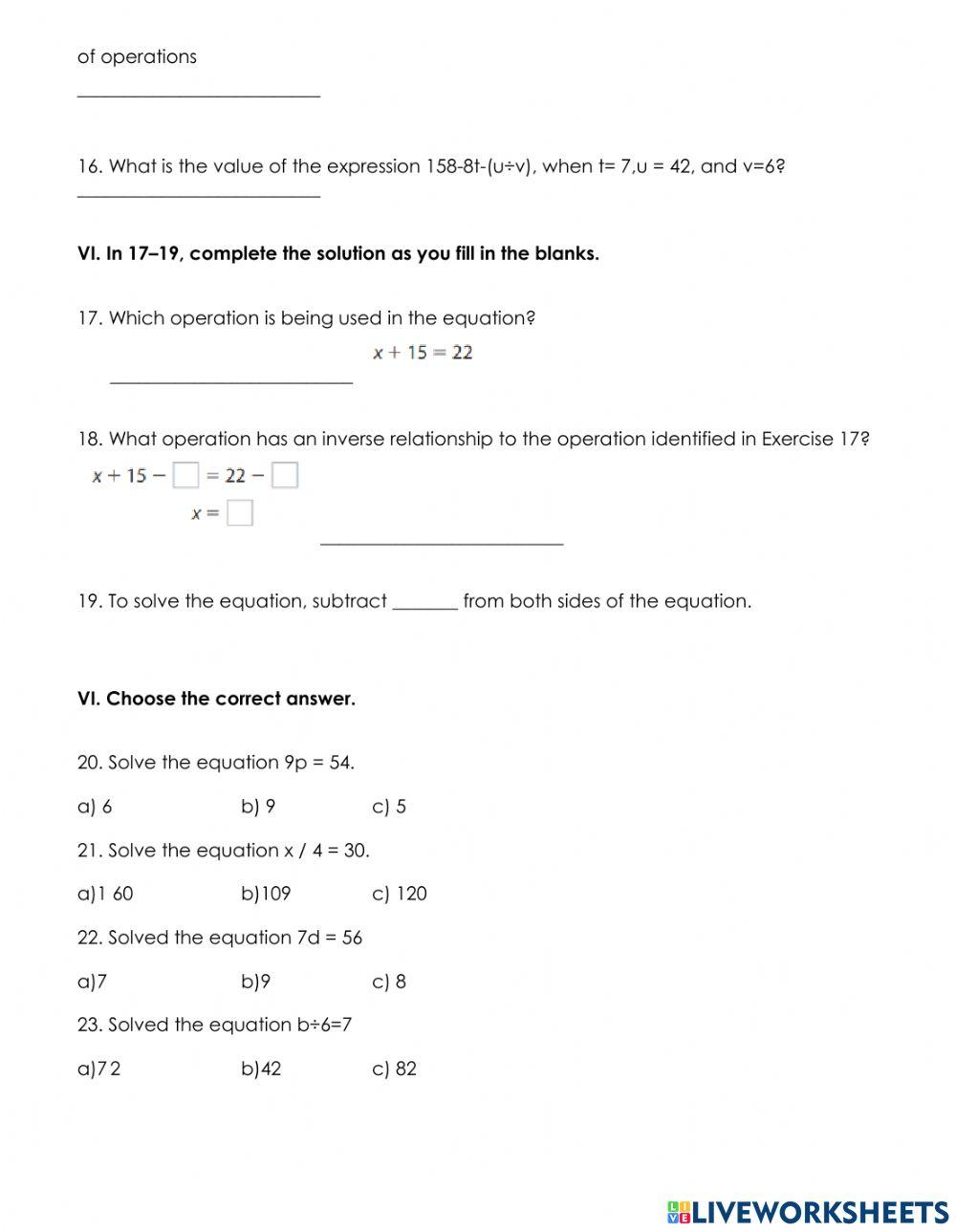 June Math exam