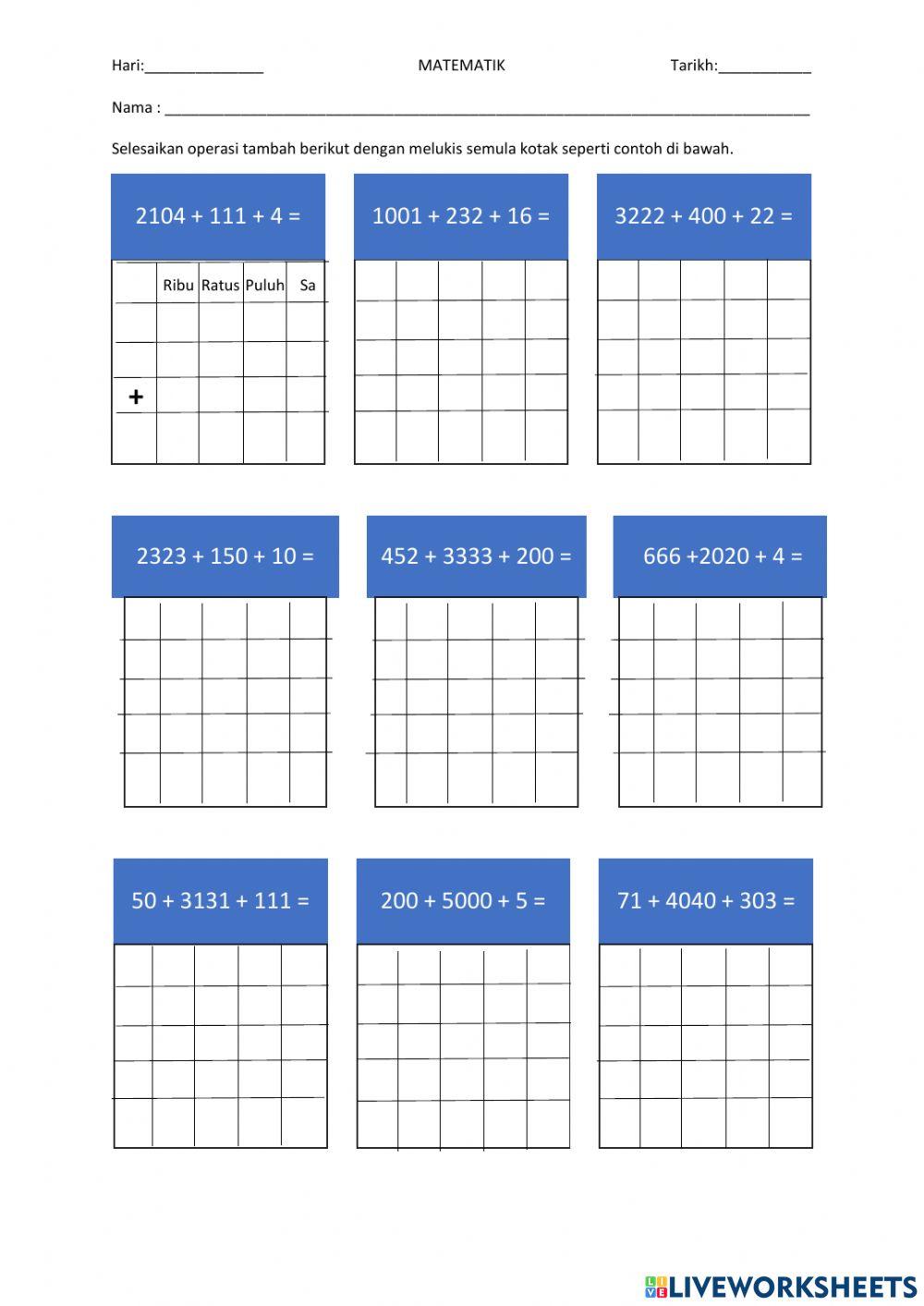 Tambah Dalam Lingkungan 10000