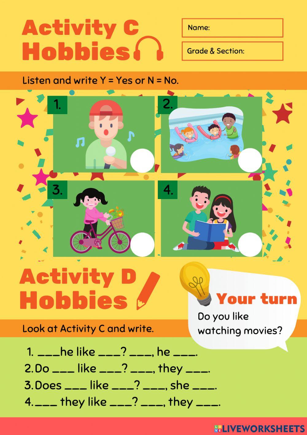 Activity 3-4-Hobbies