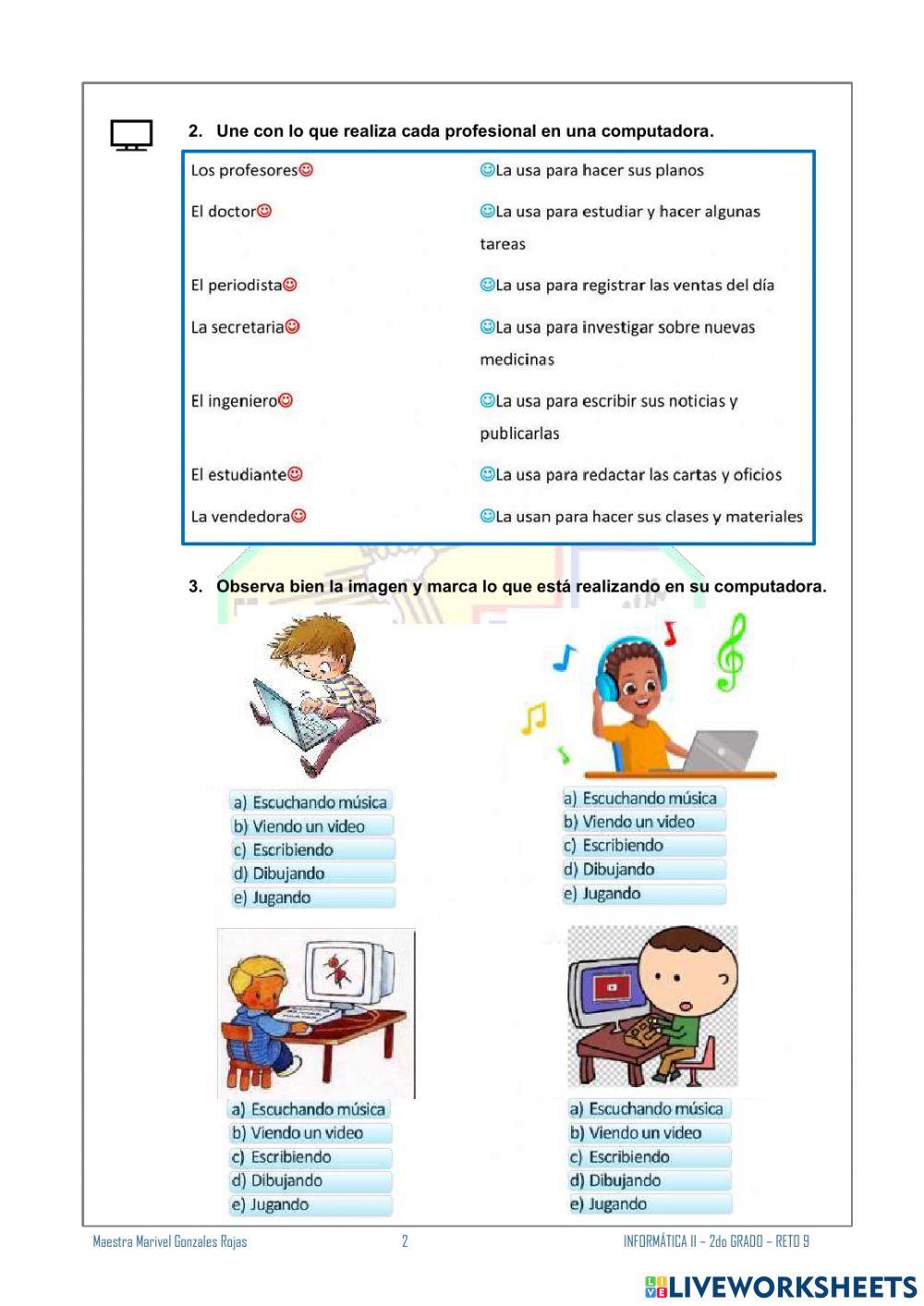9. Reto Reiche. Lo que podemos hacer en una computadora.