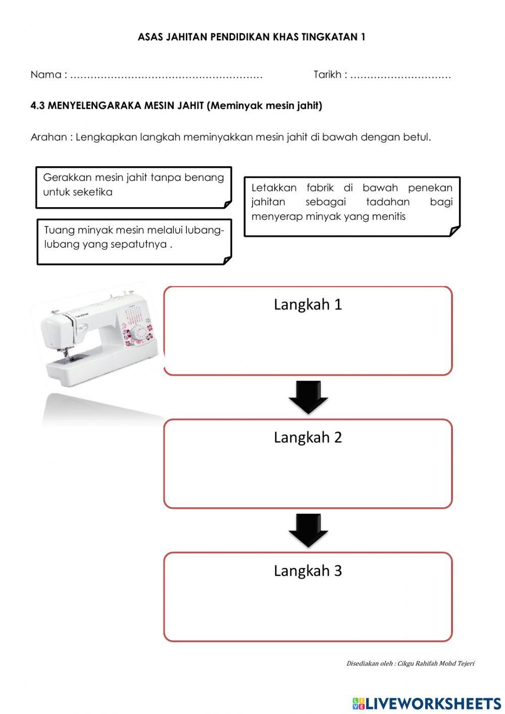 Meminyak mesin jahit