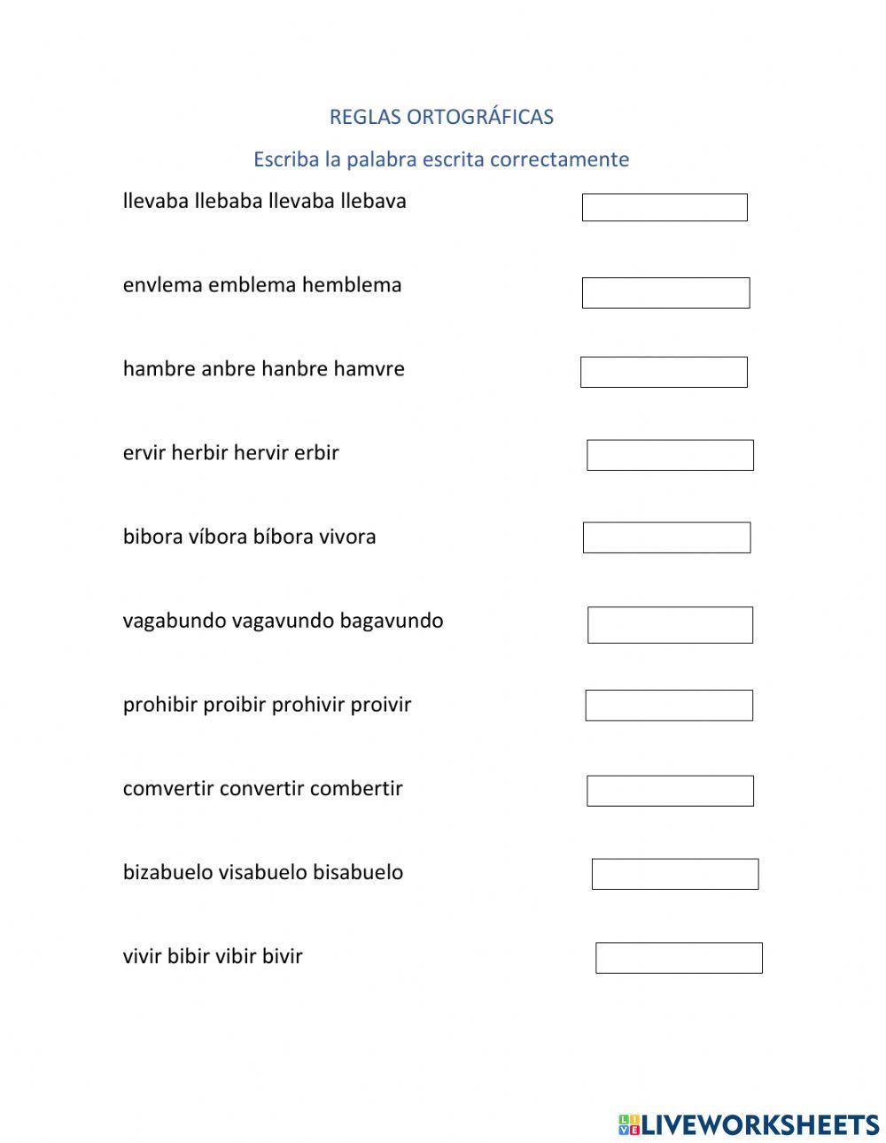 Reglas Ortográficas