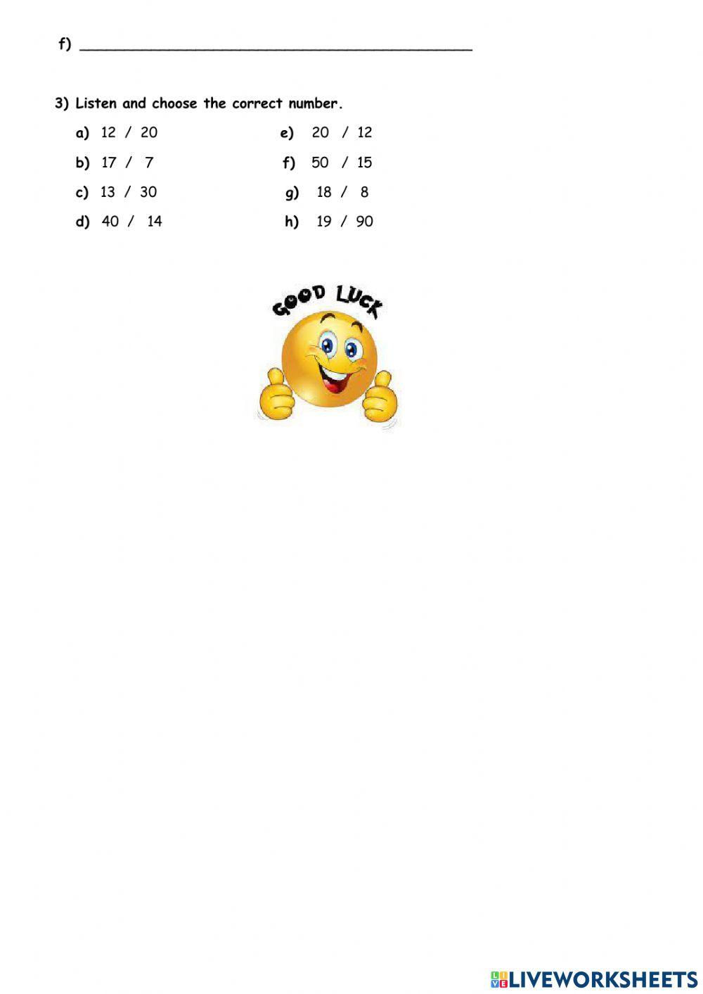 Numbers and school objects