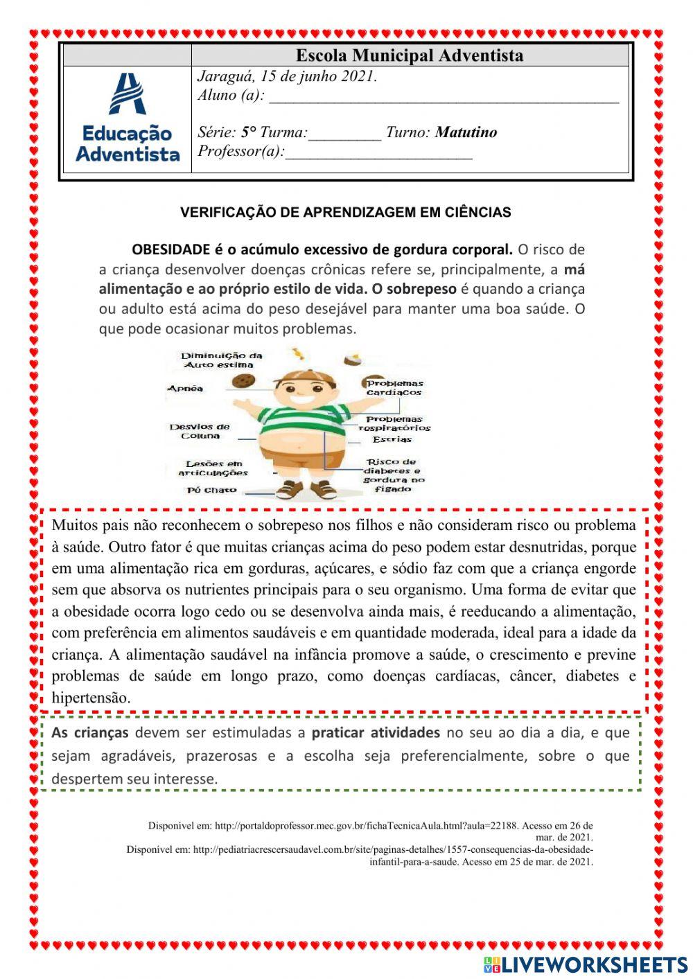 Avaliação segundo bimestre