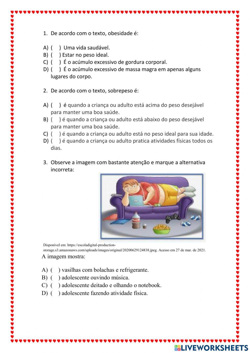 Avaliação segundo bimestre