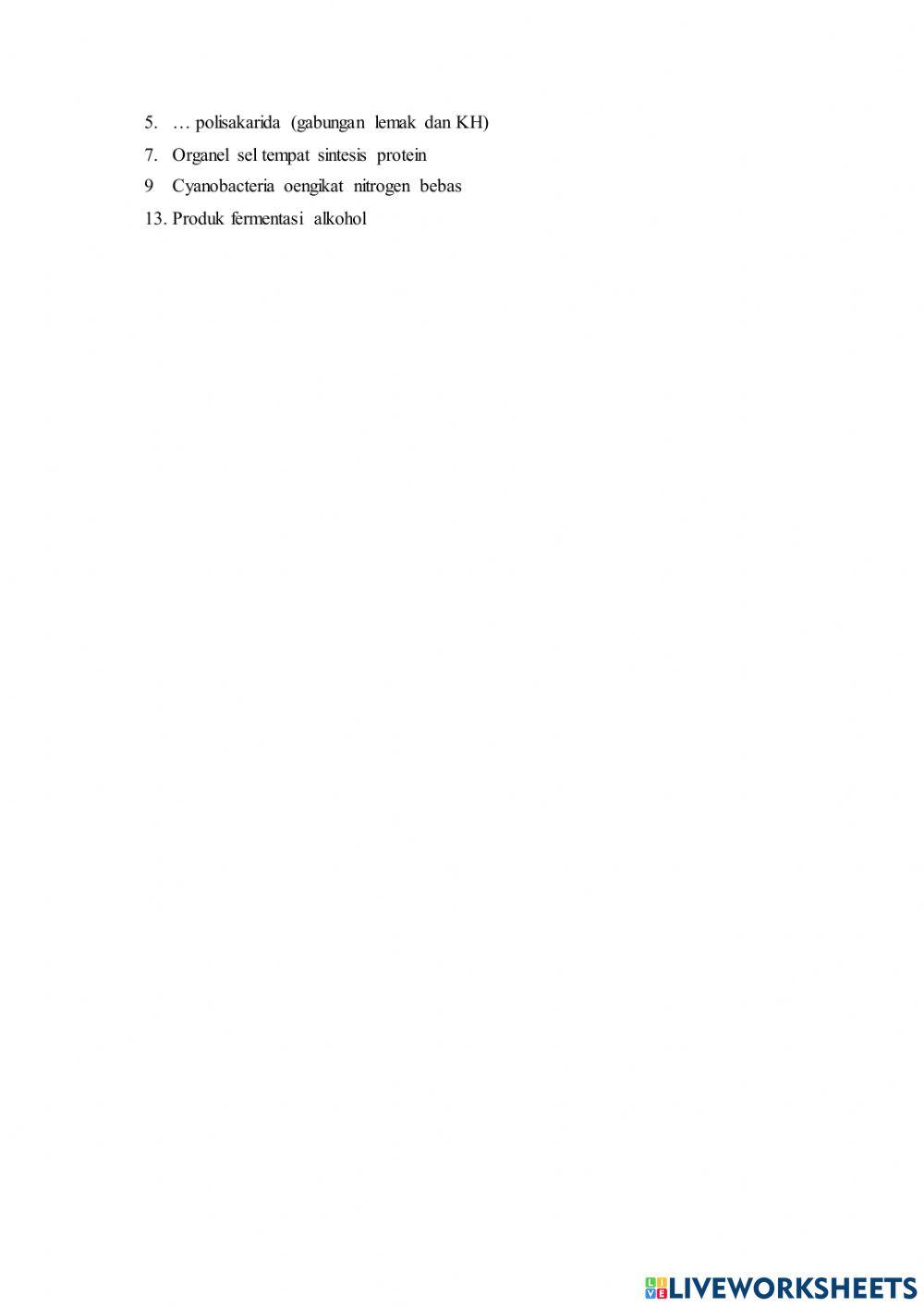 Uji Kompetensi Modul Bakteri Teka Teki Silang