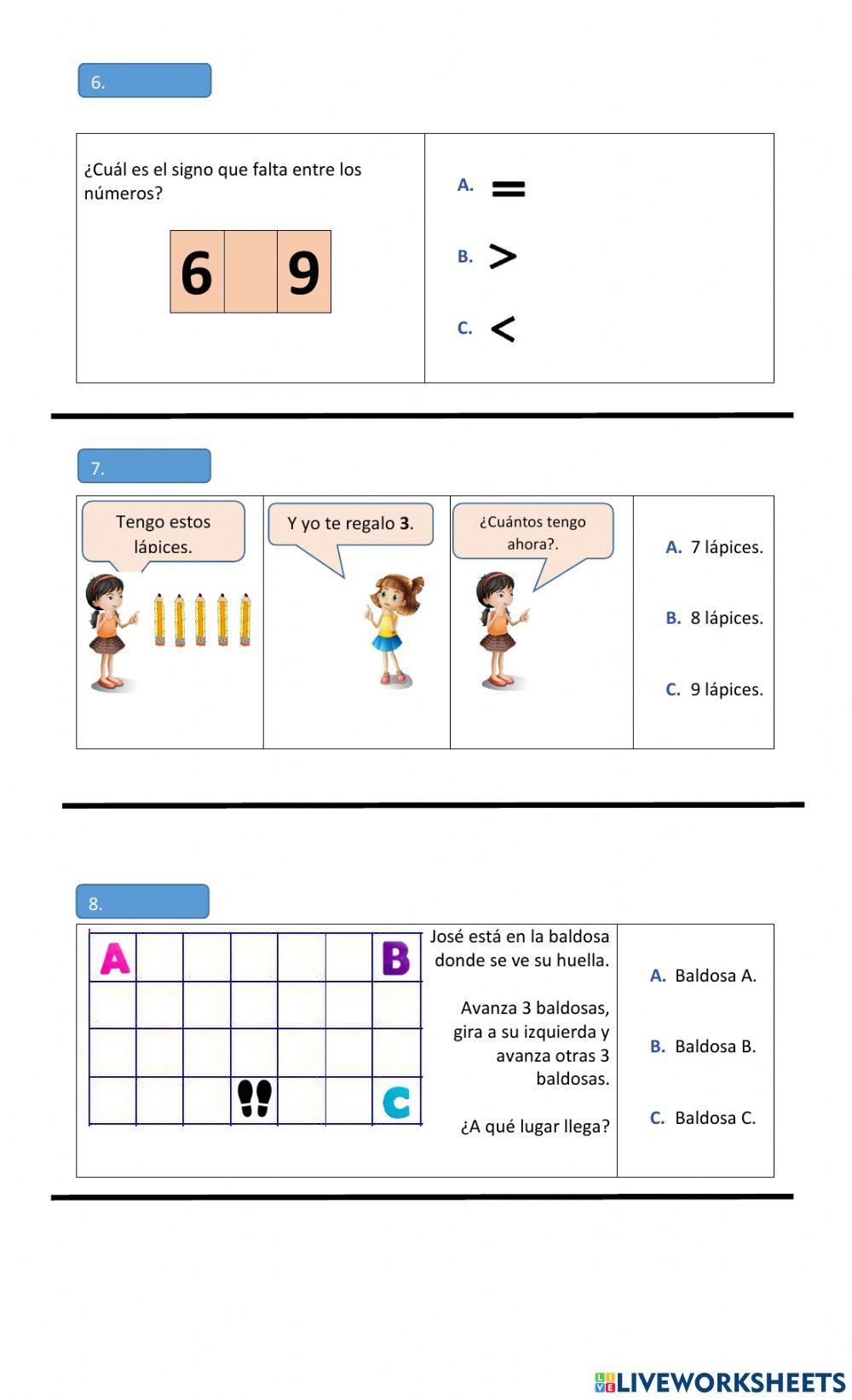 Evaluación Intermedia 1ºBásico:Matemática