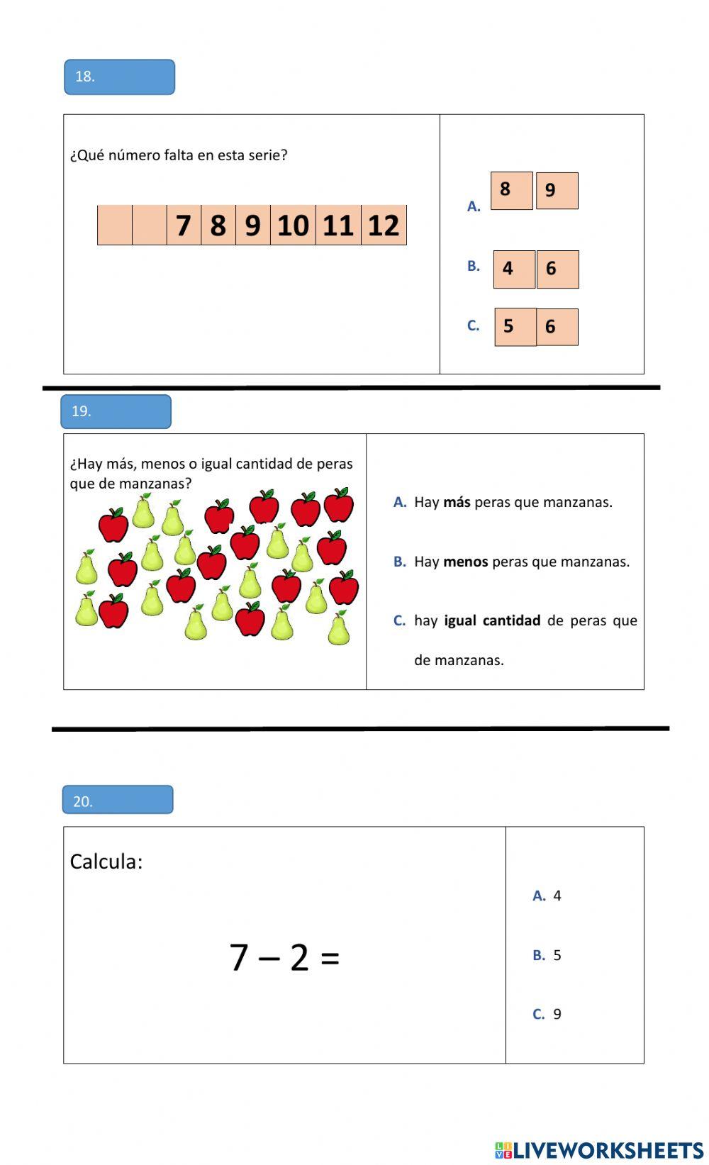 Evaluación Intermedia 1ºBásico:Matemática