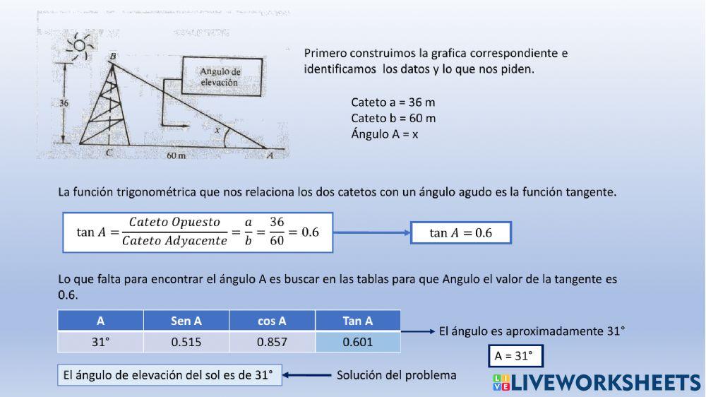 Uso de la función Tangente