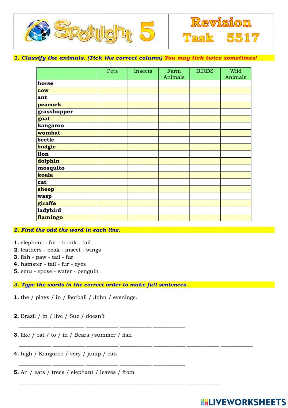 Spotlight 5 Task 5517 