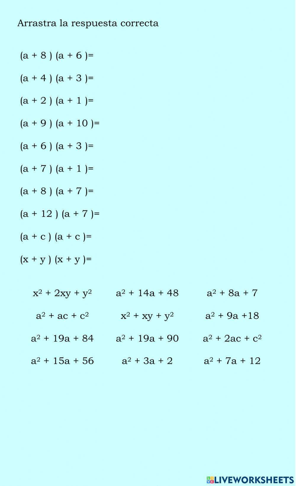 Producto de binomios