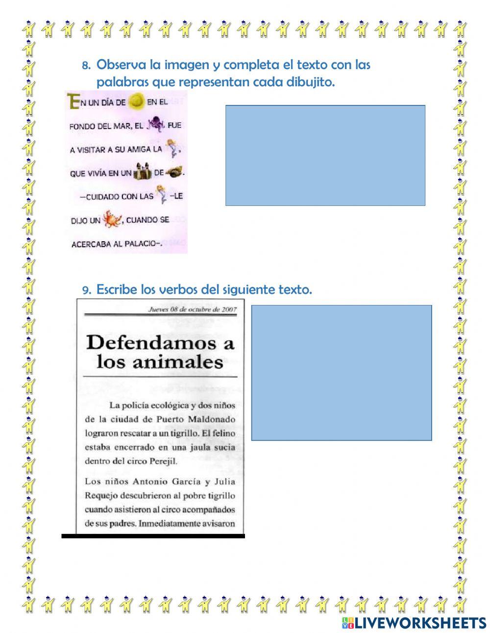 Ficha evaluativa de castellano