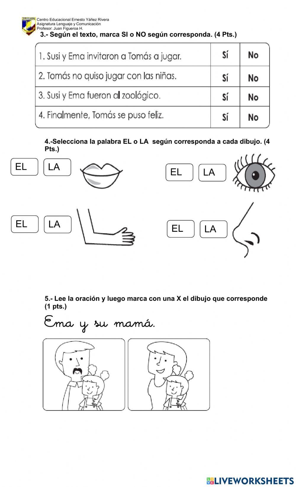 Control n°2 Comprensión lectora