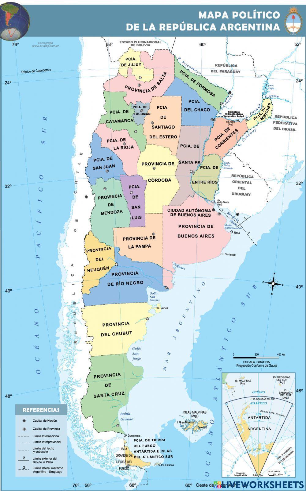 Provincias y Capitales de la Argentina