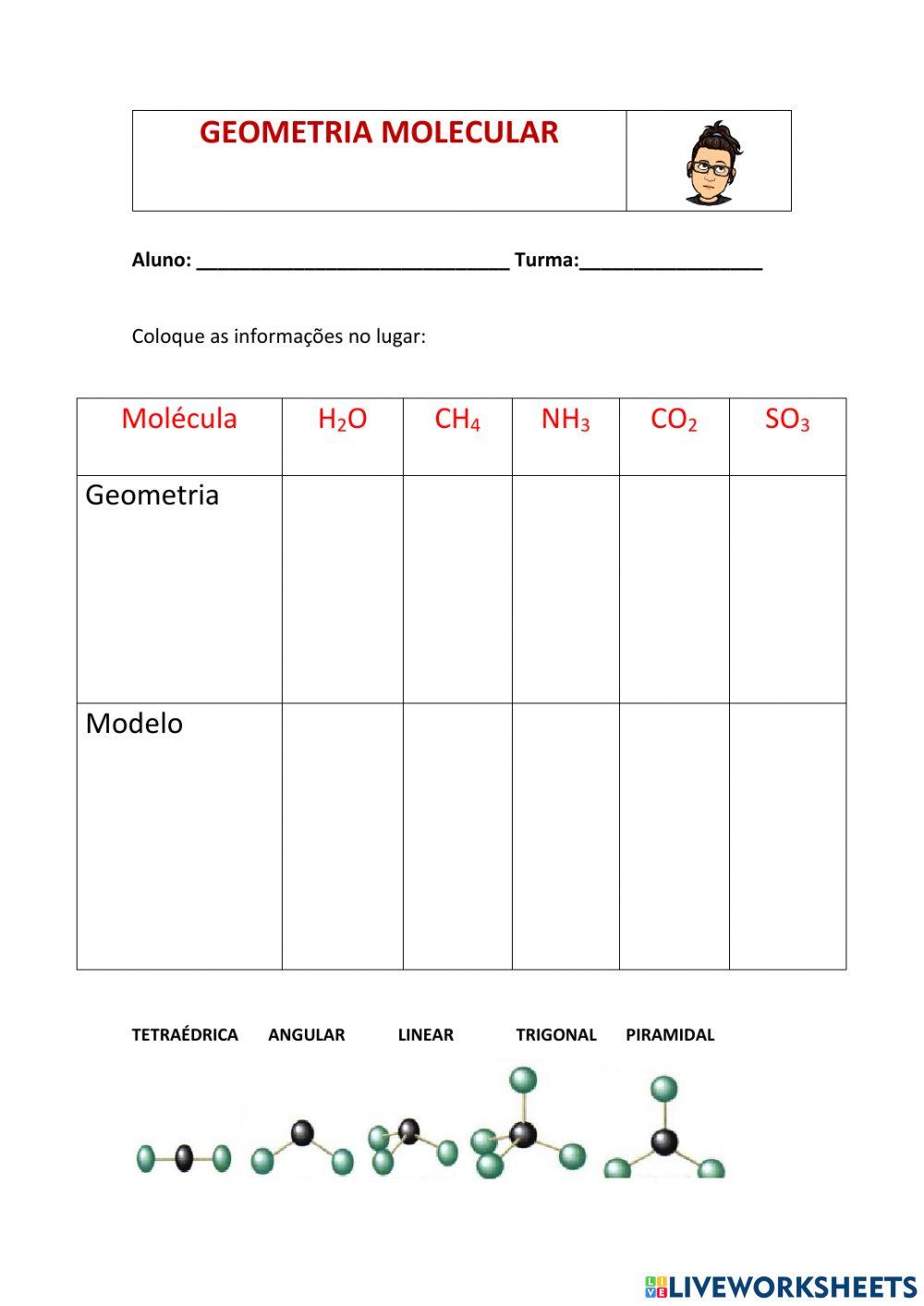 Geometria molec… | Free Interactive Worksheets | 1086750, image size:1000x1413