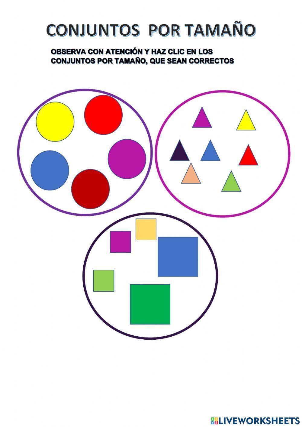 CONJUNTOS POR COLOR TAMAÑO Y FORMA