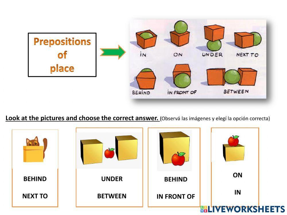 Prepositions of place