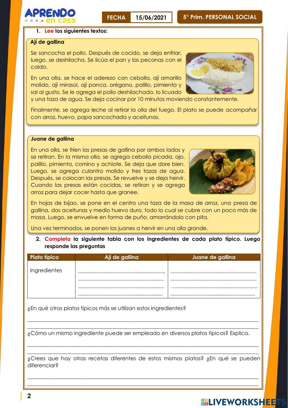 Valoramos la gastronomía de nuestra comunidad