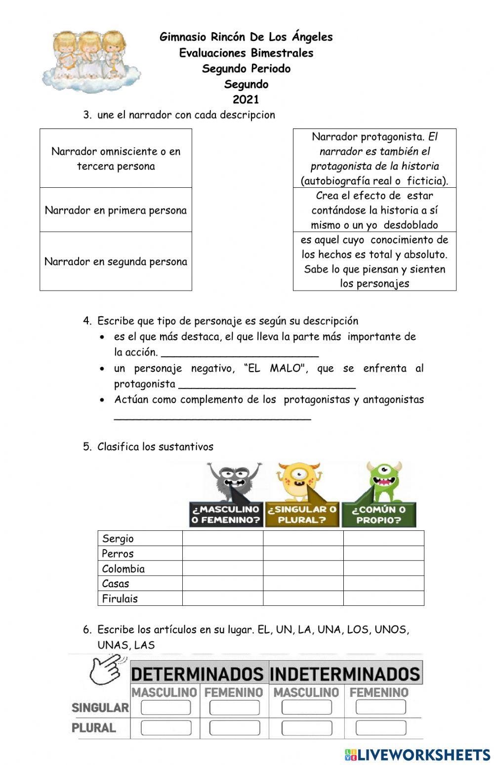 Evaluacion de español II