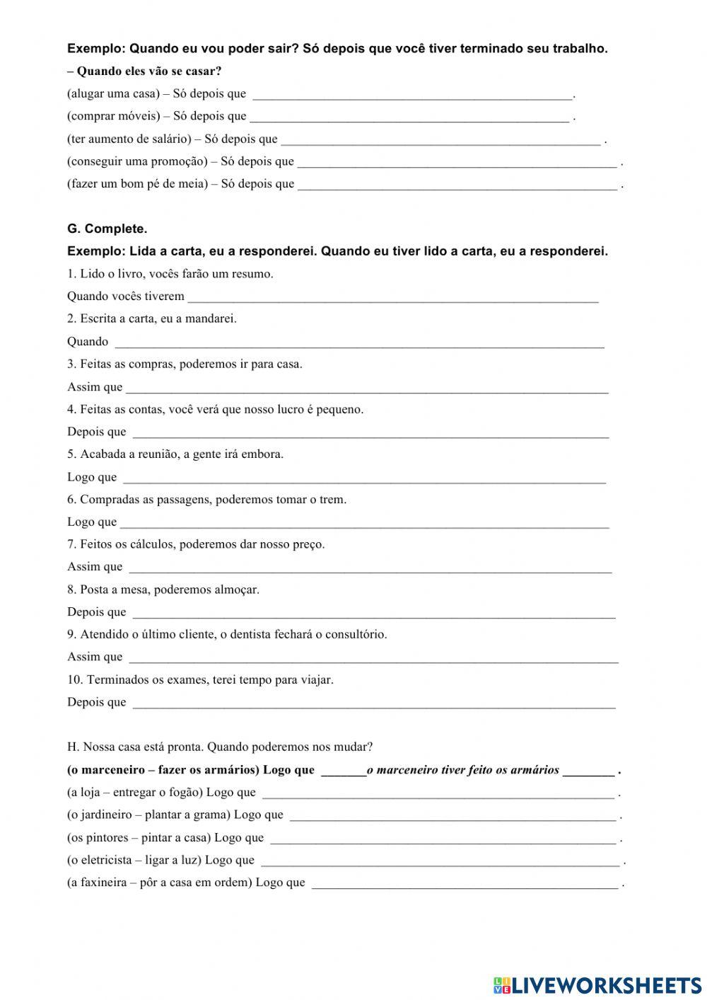 Tempos compostos do subjuntivo