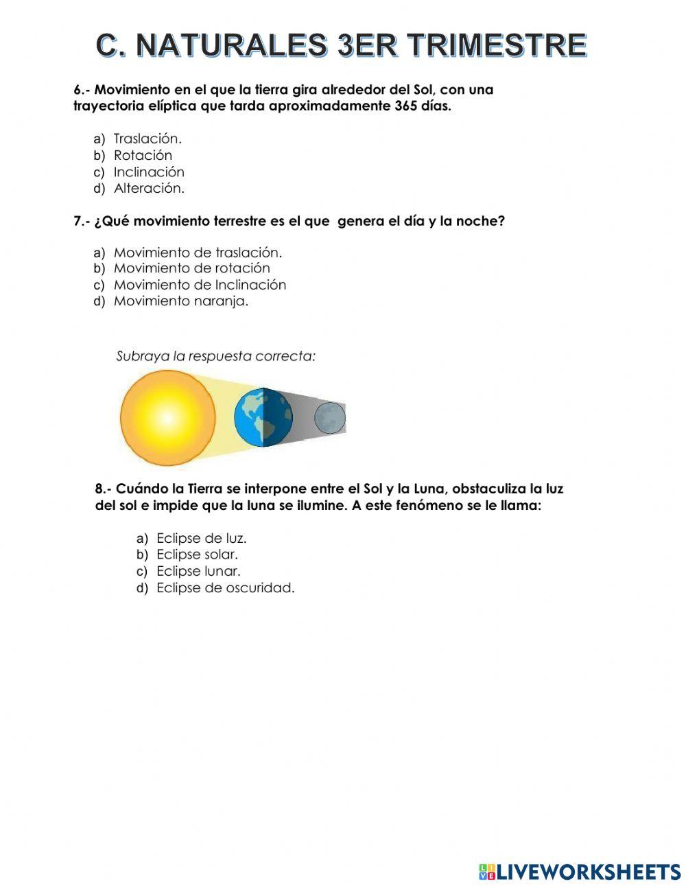 Evaluación tercer trimestre