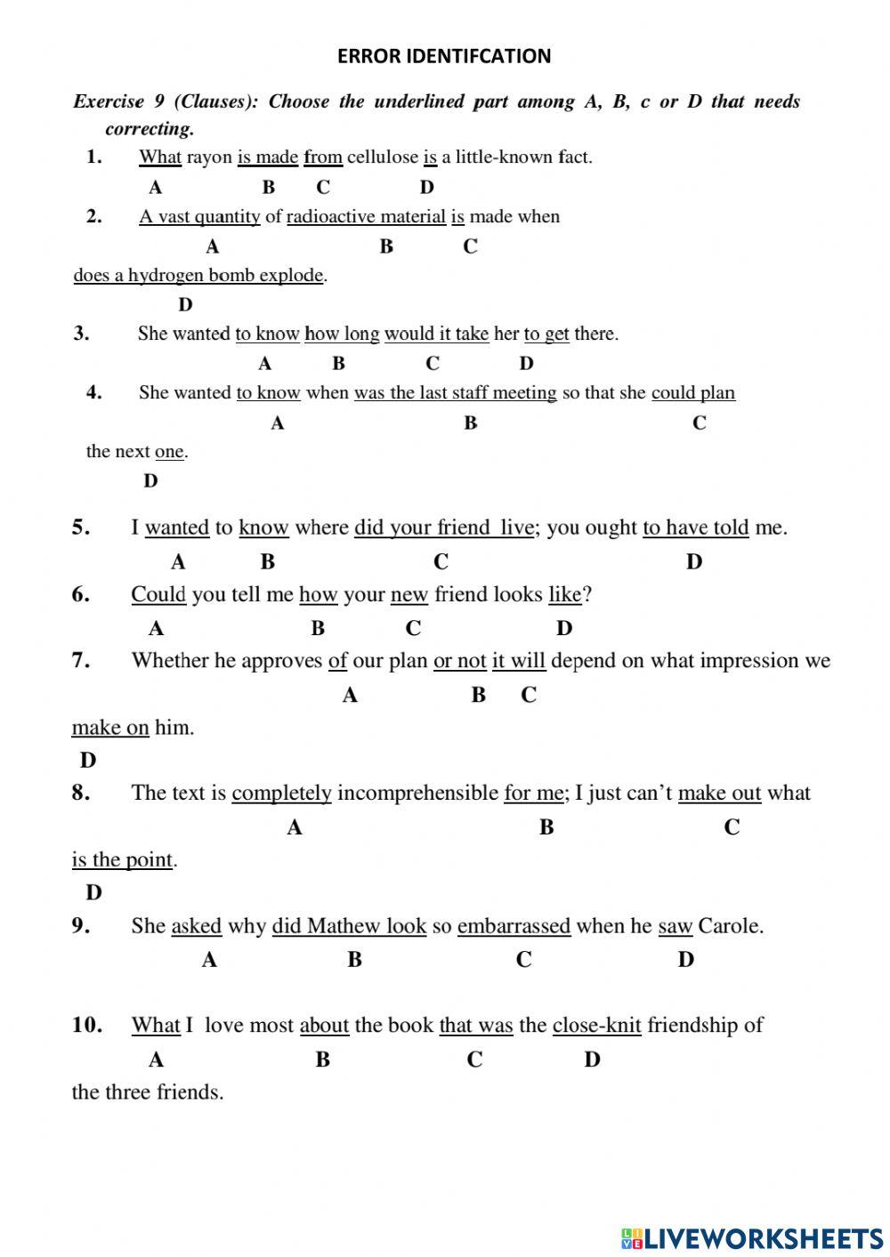 Common mistakes with clauses