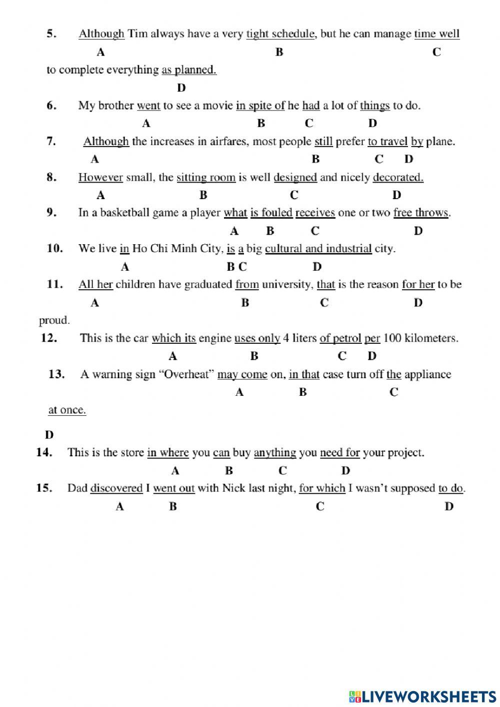 Common mistakes with clauses