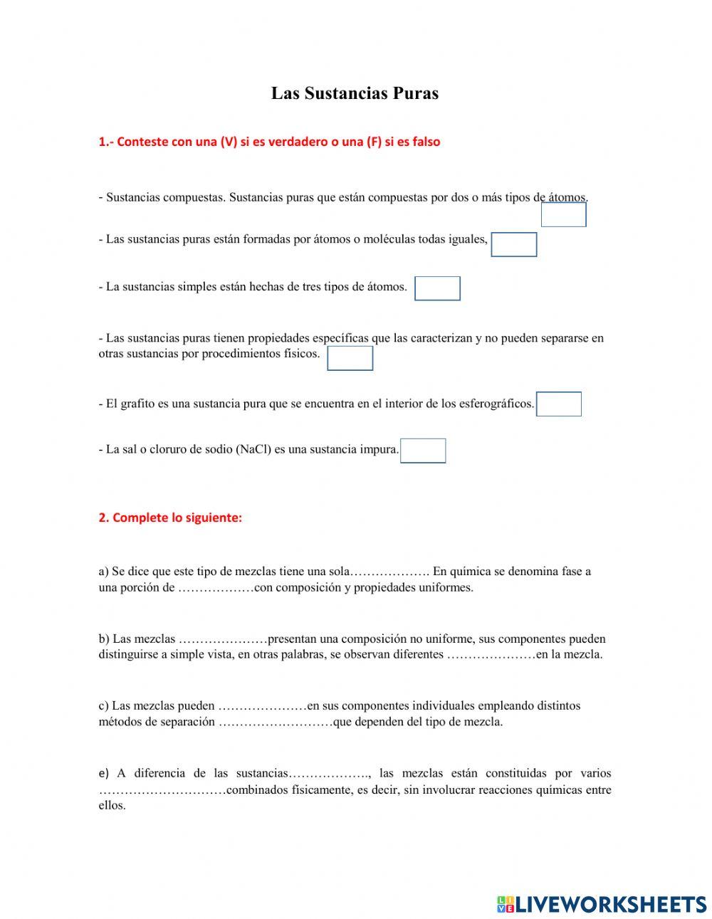 Las Sustancias Puras