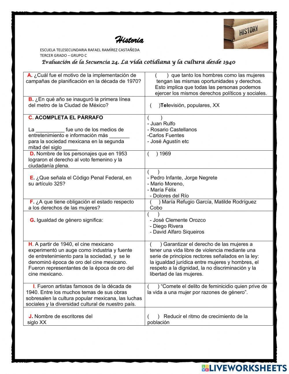 La vida cotidiana y la cultura desde 1940