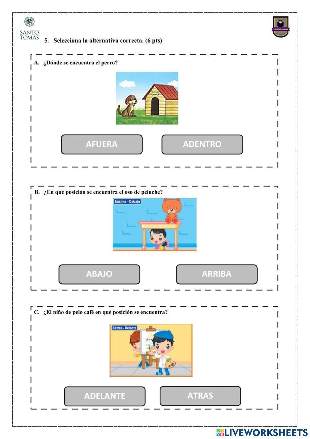 Prueba Matemáticas Segundo Básico