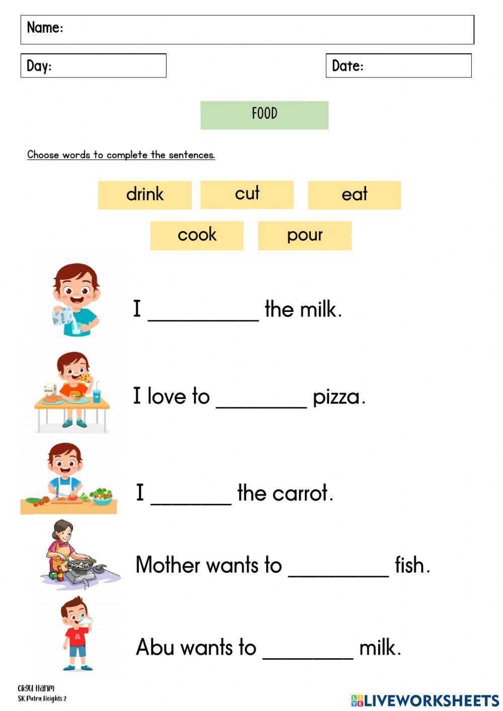 food-sentences-worksheet-live-worksheets