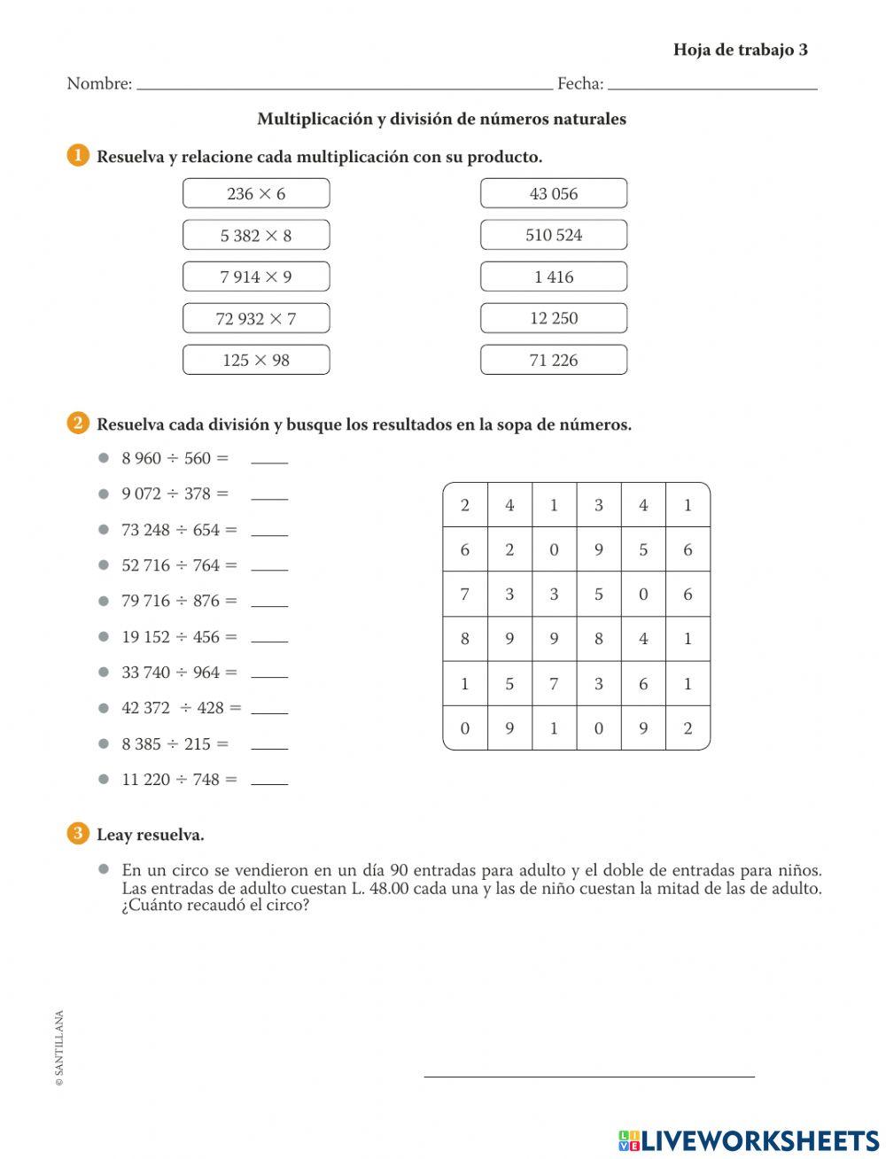 Divisiones y multiplicaciones