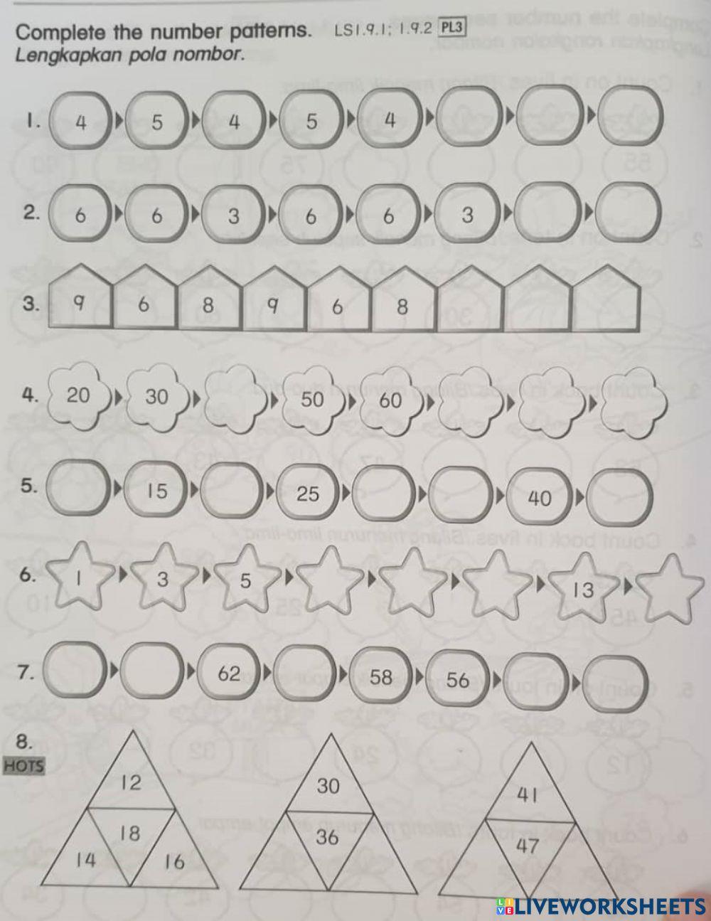 number-patterns-matematik-activity-live-worksheets